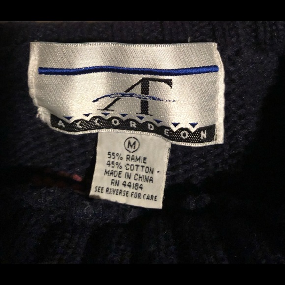 Mock Turtleneck Blue Long Sweater Floral on Blue - Picture 5 of 8